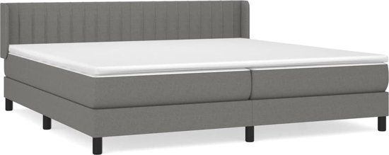 vidaXL Boxspring met matras stof donkergrijs 200x200 cm