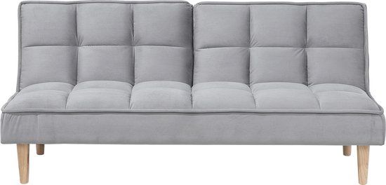 Beliani Siljan Slaapbank - Lichtgrijs - 3-zits - Polyester