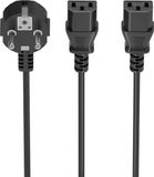 AISENS A132-0864 electriciteitssnoer Zwart 3 m CEE7/7 2 x C13 stekker