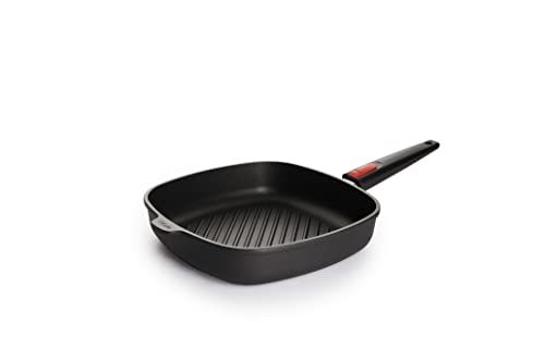 Woll Titanium Nowo - Steakpan - Vierkant - 28x28 cm - Met Groeven - Afneembare Steel