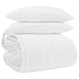VidaXL Dekbed set met kussen 3 st Wit Katoen, Microvezel