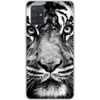 Samsung Galaxy M31s Tigre blanc et noir bedrukt siliconen hoesje