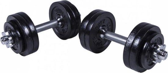 Gorilla Sports Dumbbell Set - Cast Iron Black - 30 kg