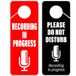 Opname Recording in Progress - Please Do Not Disturb Sign, Deurknop Hanger 2 Pack, Dubbelzijdig, Ideaal voor gebruik in elke kamer.