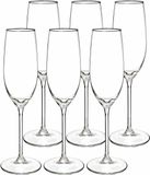 Secret de Gourmet Champagneglazen set Lina - doosje 24x stuks - chique glas - 21 CL - D4.5 x H23 cm