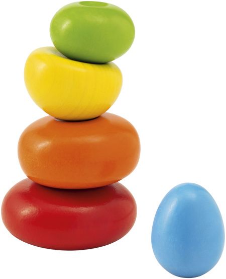 Selecta stapeltoren Wackel steine junior 11,5 cm hout 5 delig