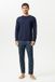 Mey Pyjama lang 'Dark Leaves' Yacht Blue