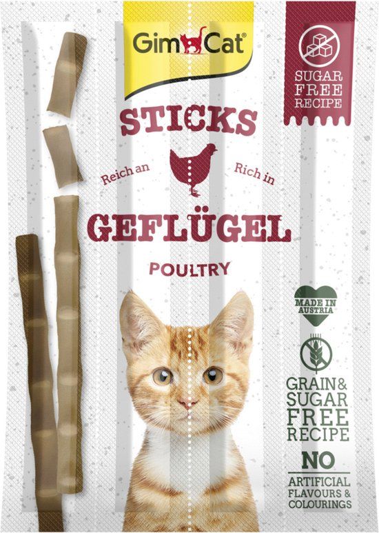 GimCat Sticks - Kattensnack - Gevogelte 20 g 4 stuks