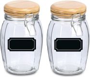 Zeller Weckpotten/inmaakpotten - 4x - 1.2L - glas - met beugelsluiting - incl. etiketten