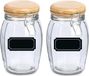 Zeller Weckpotten/inmaakpotten - 4x - 1.2L - glas - met beugelsluiting - incl. etiketten