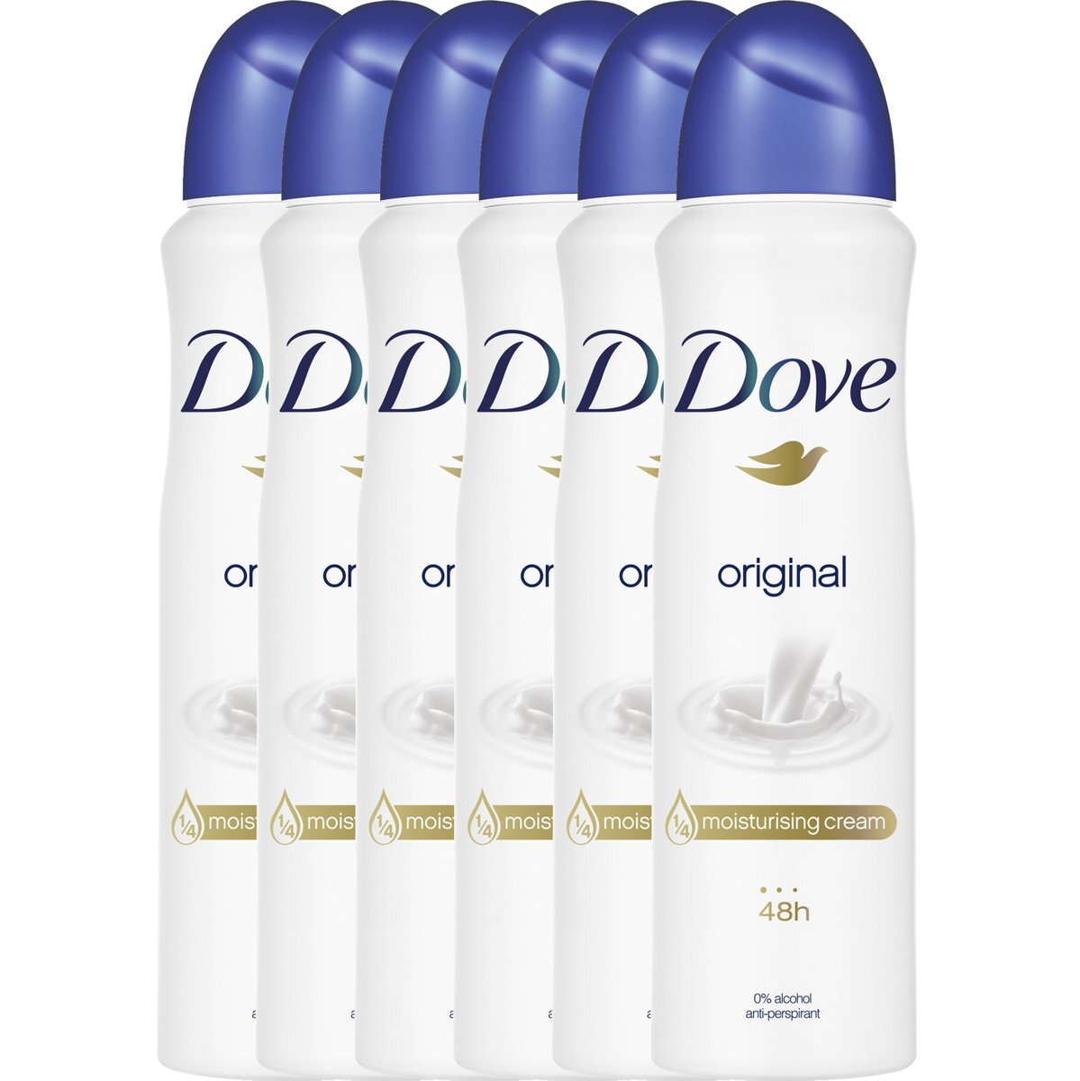 Dove Original Anti-transpirant Spray - 6 x 150 ml - Voordeelverpakking