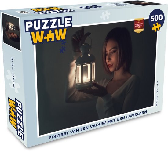 MuchoWow Puzzel een vrouw met een lantaarn - Legpuzzel - Puzzel 500 stukjes