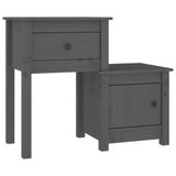 VidaXL Table de chevet 79,5x38x65,5 cm pin massif gris