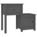 VidaXL Table de chevet 79,5x38x65,5 cm pin massif gris