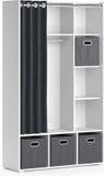 Vicco Luigi Kledingopslagkast – 38 x 178.1 cm Met vouwboxen (grijs) Wit