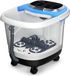 COSTWAY Bain de pieds avec bulles, 500W, appareil de massage des pieds Shiatsu avec chauffage (35-48°C) et rouleaux de massage, bain de pieds électrique avec massage des pieds, minuterie (10-60min), bleu
