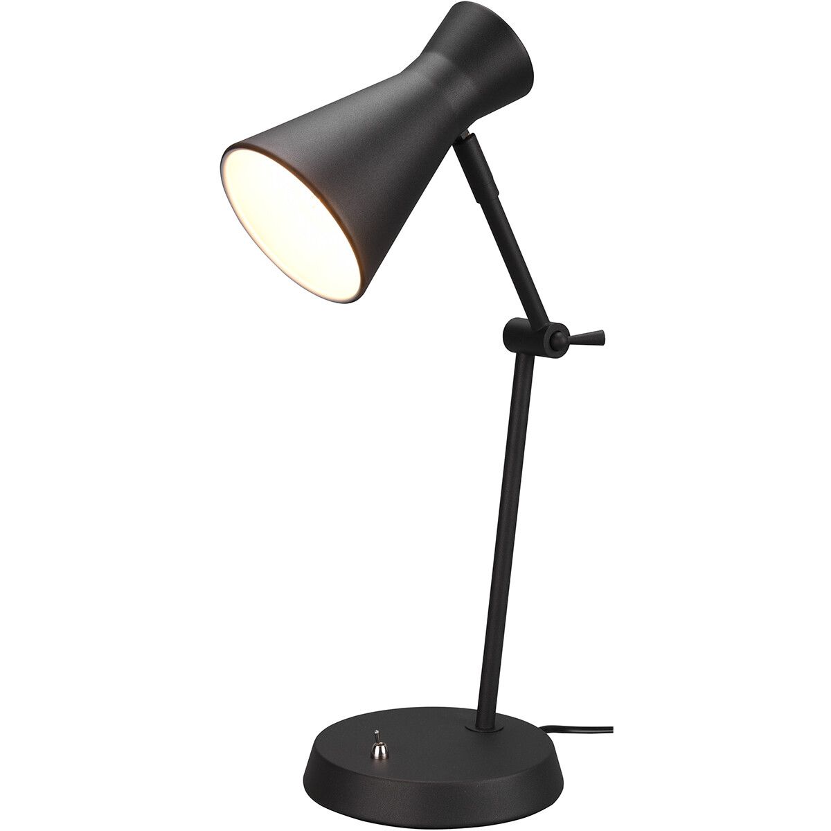BES LED Trion Ewomi Bureaulamp - E27 - Rond - Mat Zwart - Aluminium - 50cm