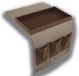 DRW Afstandsbediening houder voor bank met dienblad van kunstleer, beige en bruin, 35 x 2 x 70 cm