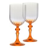 KROSNO Wijnglazen 300 ml met oranje steel, set van 2 – Celebration Moments Bubble