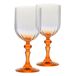 KROSNO Wijnglazen 300 ml met oranje steel, set van 2 – Celebration Moments Bubble