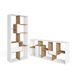 Skraut Home Boekenkast, opbergrek, 162 x 67 x 31 cm, woonkamer, kantoor, moderne stijl, wit en eiken