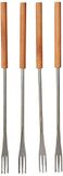 KUHN RIKON 32099 Fondue-accessoires, kaas-/vleesfonduevorken, kersenhout, 4 stuks, 26 cm