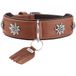 HUNTER hondenhalsband MÜNCHEN van leer, cognac/zwart, maat 50