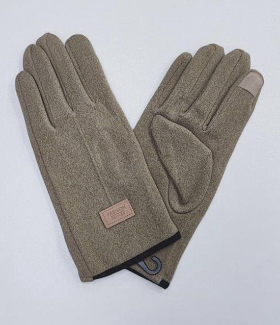 Unisex Handschoenen Herfst/Winter Onesize Khaki - Met Touchscreen Tip