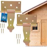 KOTARBAU® 2 stuks Schuurdeur Scharnieren, Verzinkt Staal, 100 mm, Goud, T-Scharnier