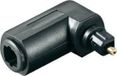 Goobay Haakse Optische Toslink Adapter - Toslink (v) - Toslink (m) - 360° Draaibaar - Verguld - Zwart