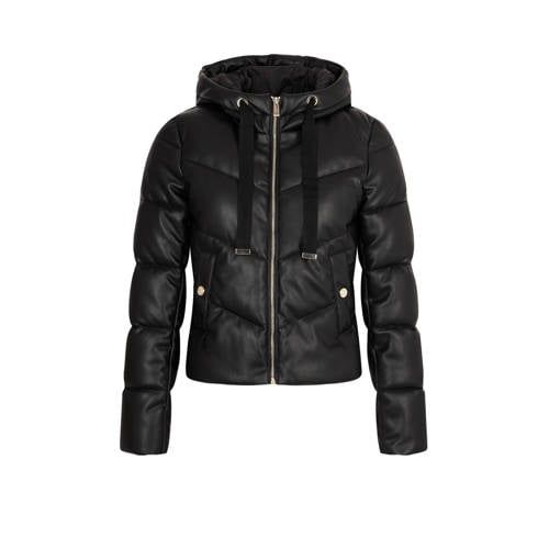Morgan Coated Quilted Winter Coat - Black