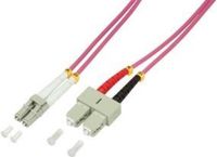 LogiLink 3m LC-SC InfiniBand en Glasvezelkabel Roze