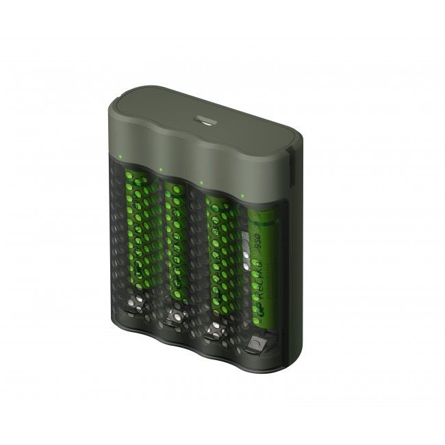 GP ReCyko AAA NiMH Battery Charger with 4 Batteries - 4 Slot - USB - 950mAh