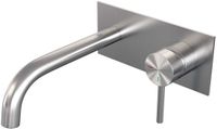 Brauer Brushed Edition Inbouw Wastafelmengkraan met Gebogen Uitloop en Afdekplaat Model A1 RVS Geborsteld PVD