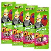 MultiFit Grote parkiet-sticks 4 x 2 stuks Vrucht