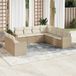 Maison Exclusive - Ensemble de meubles de jardin 9 pièces avec canapé et coussins, beige, en polyrotin
