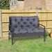 REDOM - Coussin de jardin - Haut dossier - Coussin de dossier avec sangles de fixation - Style uni - Banc de jardin - Polyester - Gris foncé - 100 x 98 x 8 cm