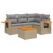 vidaXL 4-delige Loungeset met Kussens, Poly Rattan, Beige