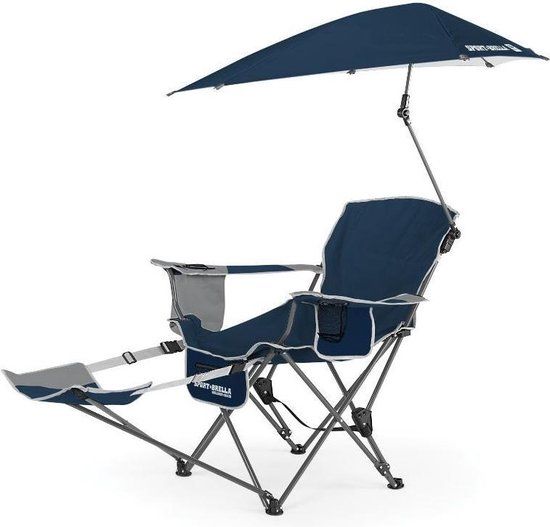 Sport-Brella Verstelbare Campingstoel met Parasol - Blauw