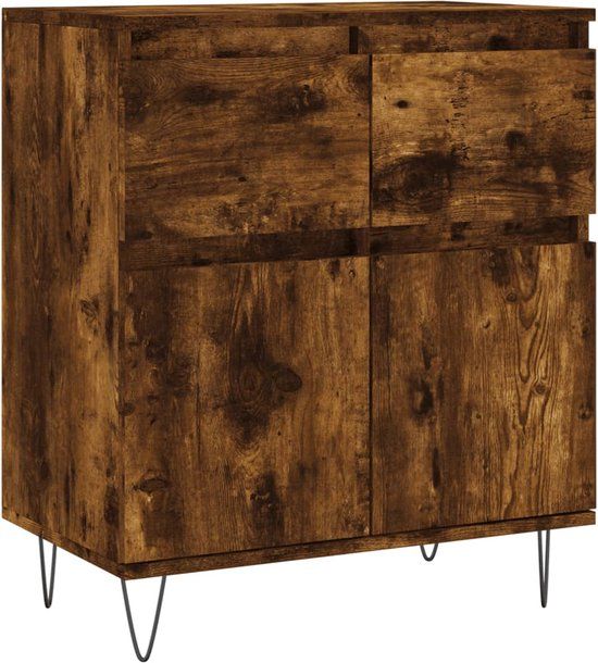 vidaXL Dressoir 60x35x70 cm bewerkt hout gerookt eikenkleurig