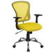 Flash Furniture Bureaustoel, draaistoel, netstof, verchroomd, metaal, geel, 73,66 x 60,96 x 27,94 cm