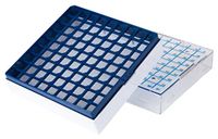 NeoLab 7-8030 Kryoboxen (PC), 81 plaatsen, 53 mm hoog, blauw (4-pack)