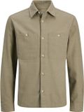 Jack & Jones Heren Overhemd Linnen Regular Fit Lange Mouw Groen