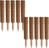 Pro garden plantenstok kokos - 10x - eucalyptushout - D4,5 x H40 cm