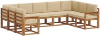 vidaXL - Hoek loungeset - 9 zitplekken - Acacia hout - Natuurlijk en beige
