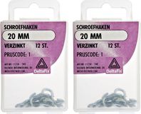 Deltafix Schroefhaken - 24 stuks - verzinkt metaal - 20 mm