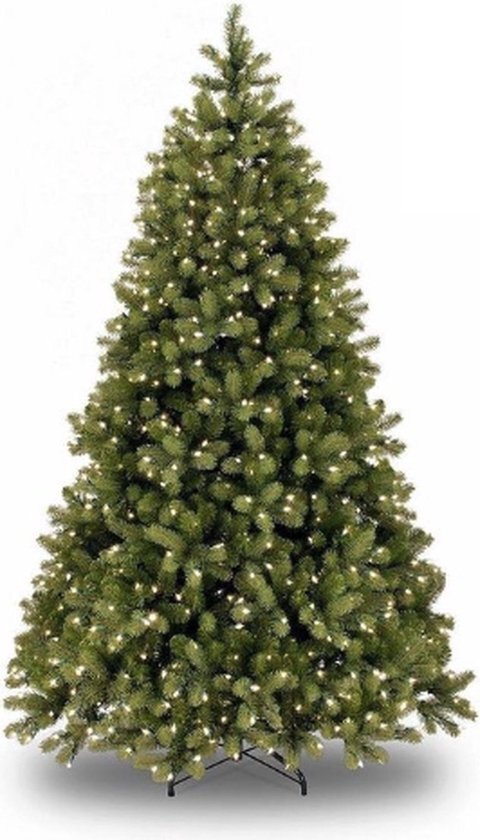 Bayberry kunstkerstboom - 213 cm - groen - Ø 140 cm - 1.539 tips - 550 ledlampjes - metalen voet