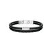 Fossil Machine JF04989040 Leren herenarmband, zwart