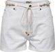 Shorts en jean blanc à taille haute et coupe regular