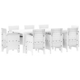 vidaXL Tuinset, 9-delig, Wit, Polypropyleen